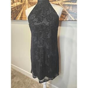 Loft Elegant Black Lace Halter Dress